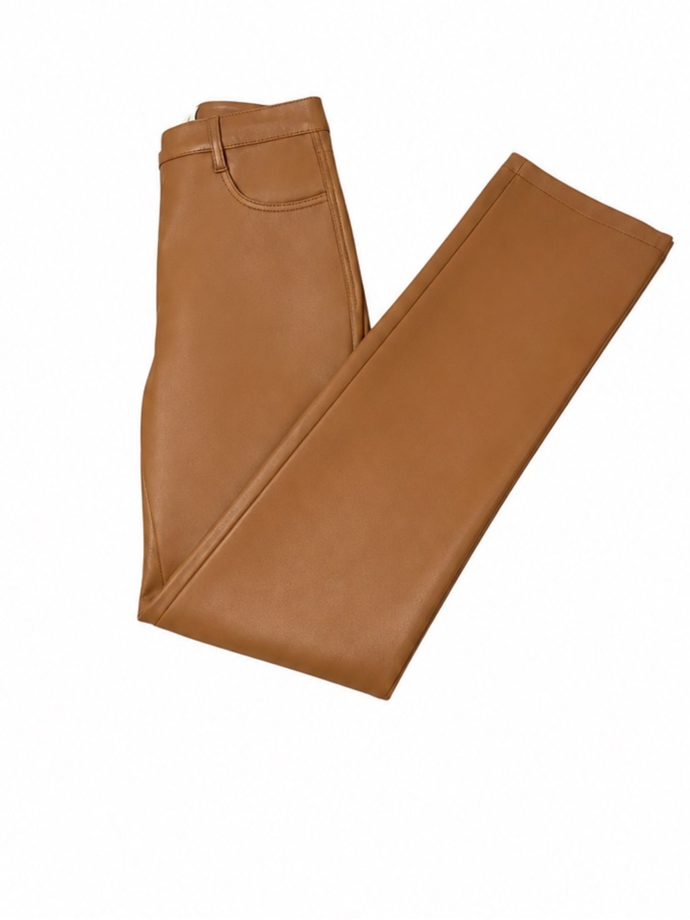 ARITZIA WILFRED Melania High Rise Vegan Camel Faux Leather Pants - Picture 7 of 8